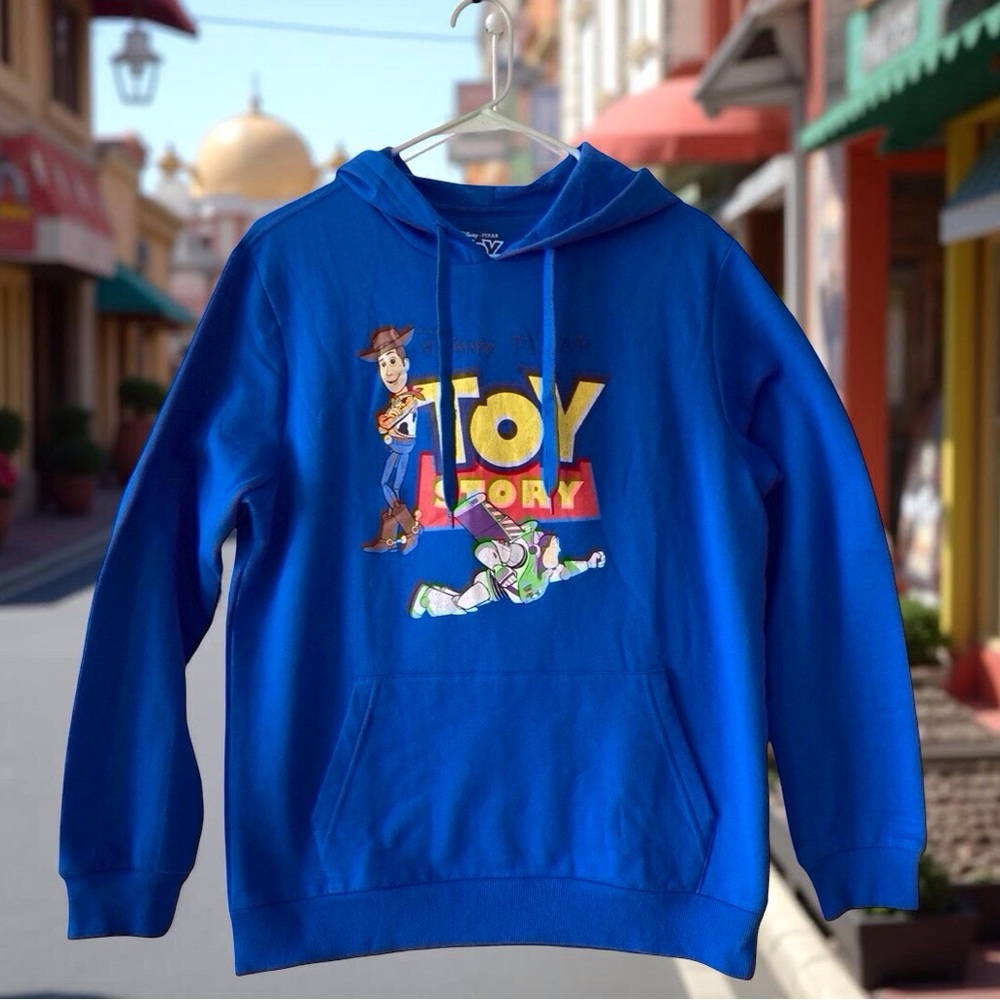 Disney Pixar Toy Story Blue Hoodie Graphic Pullover Size M Teen